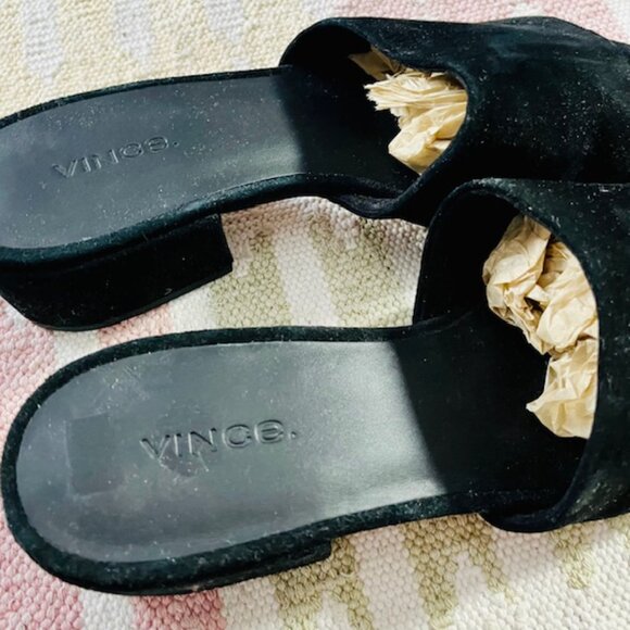 Black Suede Slides by Vince - Picture 2 of 5